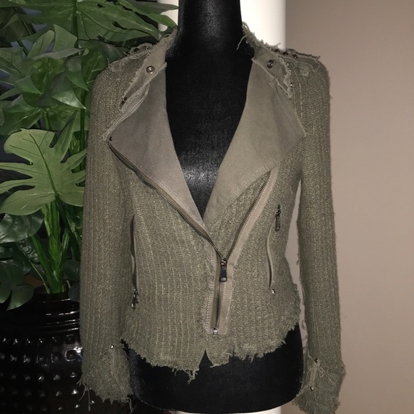 Zara Tweed Moto Style Jacket